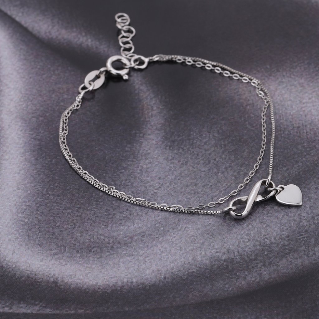 Vanbelle Sterling Silver Jewelry Multi-Layered Chain Bracelet